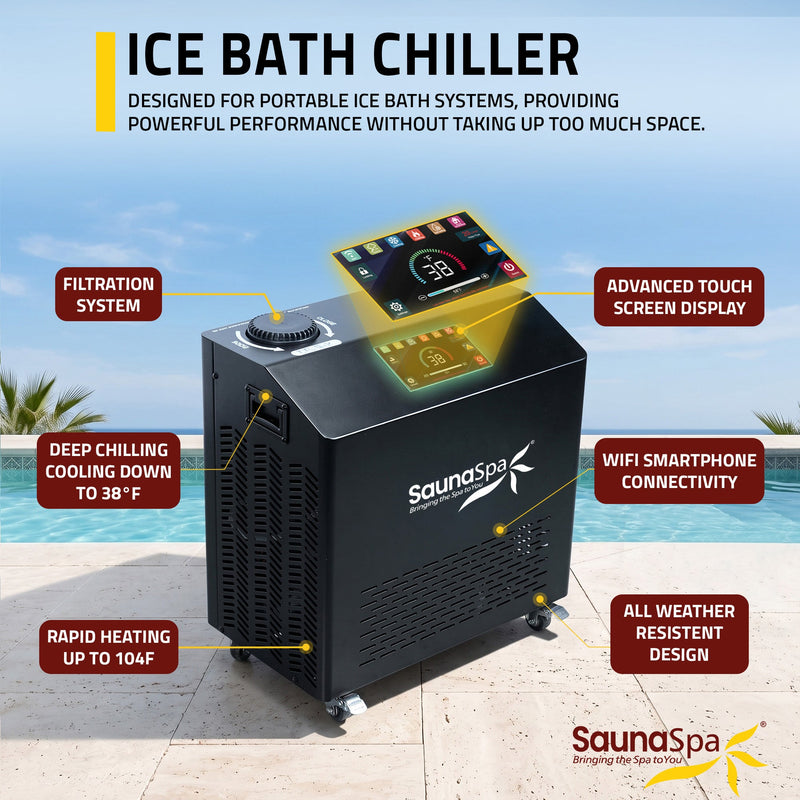K-Plunge Gale Cold Plunge Chiller and Heater in Black