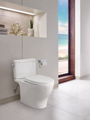 TOTO MS442124CUFG#01 Nexus 1G Two-Piece Elongated 1.0 GPF Universal Height Toilet with CEFIONTECT and SS124 SoftClose Seat, WASHLET+ Ready, Cotton White - view 3