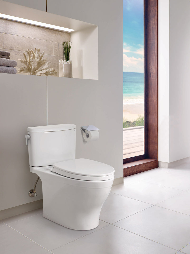TOTO MS442124CUFG#01 Nexus 1G Two-Piece Elongated 1.0 GPF Universal Height Toilet with CEFIONTECT and SS124 SoftClose Seat, WASHLET+ Ready, Cotton White - view 3