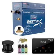 SteamSpa Oasis Series Generator Round Wireless Auto Drain - Matte Black