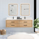 Vinnova 706672-FN-BK Cristo 72" Floating Double Bath Vanity in Fir Wood Brown