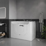 Meditub A3060WCARWH Collection 30 x 60 Whirlpool Jetted Bathtub with Right Drain in White with Powered Fast Drain lifestyle