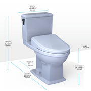 TOTO MW4944724CEMFG#01 WASHLET+ Connelly Two-Piece Elongated Dual Flush 1.28 and 0.9 GPF Toilet and Classic WASHLET S7 Classic Bidet Seat, Cotton White - view 2