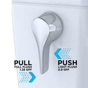 TOTO MS436124CEMFGN#01 Aquia IV Cube Two-Piece Elongated Dual Flush 1.28 and 0.9 GPF Universal Height Toilet with CEFIONTECT, WASHLET+ Ready, Cotton White - view 8