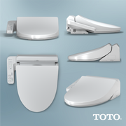 TOTO SW3004#01 WASHLET A2 Electronic Bidet Toilet Seat with Heated Seat and SoftClose Lid, Elongated, Cotton White - view 4