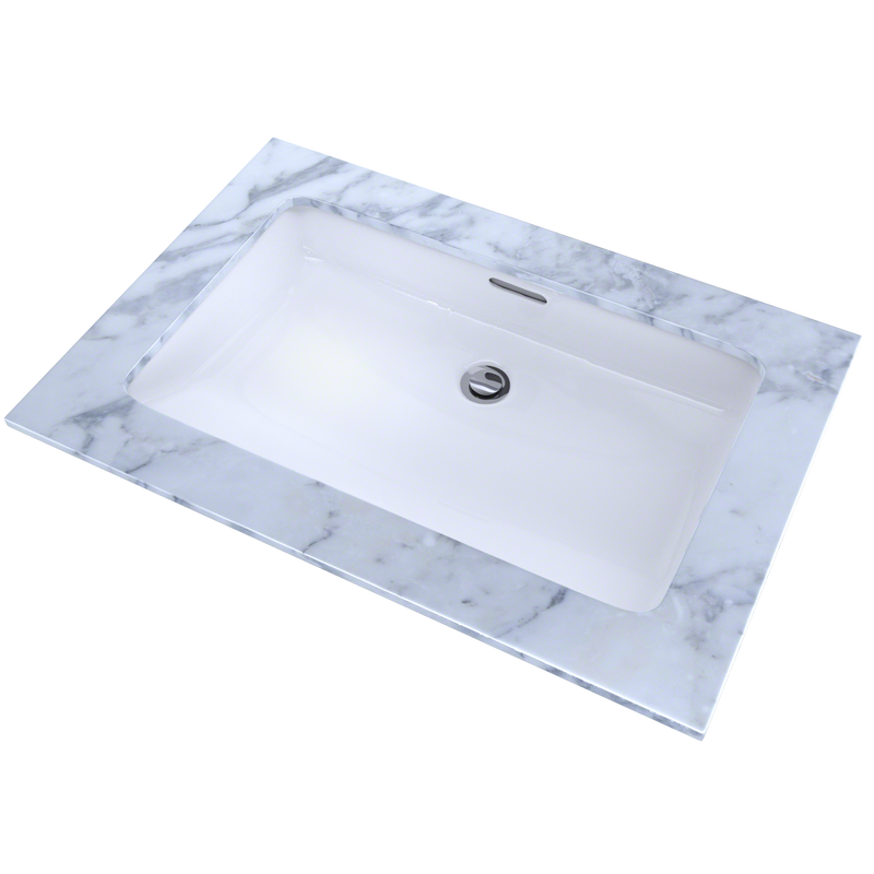 TOTO LT191G#01 Rectangular Undermount Bathroom Sink with CEFIONTECT, Cotton White - view 3