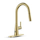 Anzzi Modern 16 in. 1-Handle Touchless Pull-Down Kitchen Faucet with Motion Sensor and Dual Spray Modes in Satin Brass