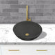 Umper Round Cast Concrete Vessel Sink - Black