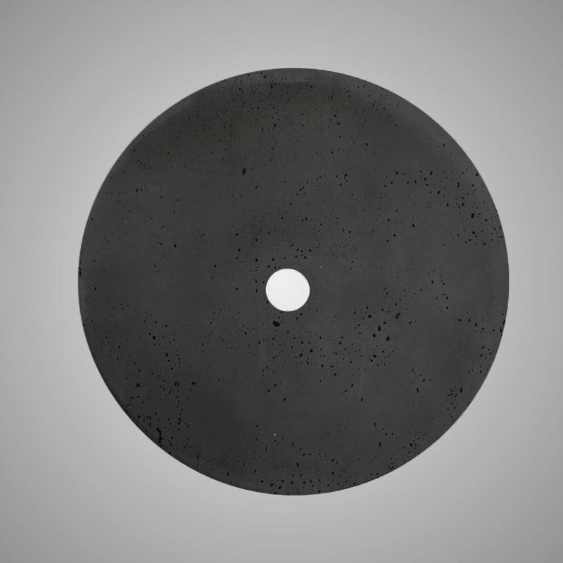 Umper Round Cast Concrete Vessel Sink - Black