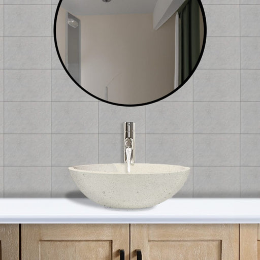 Umper Round Cast Concrete Vessel B-Grade Sink - Cream