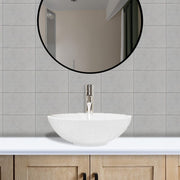 Umper Round Cast Concrete Vessel Sink - White