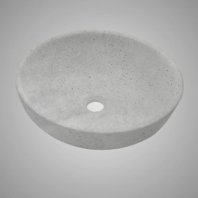 Uncher Round Cast Concrete Vessel Sink - Light Grey