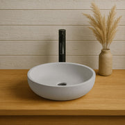 Uncher Round Cast Concrete Vessel Sink - Light Grey