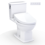 TOTO MW4943446CEMFG#01 WASHLET+ Connelly Two-Piece Elongated Dual Flush 1.28 and 0.9 GPF Toilet and WASHLET S5 Bidet Seat, Cotton White