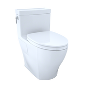 TOTO MS626124CEFG#01 Aimes WASHLET+ One-Piece Elongated 1.28 GPF Universal Height Skirted Toilet with CEFIONTECT, Cotton White - view 4