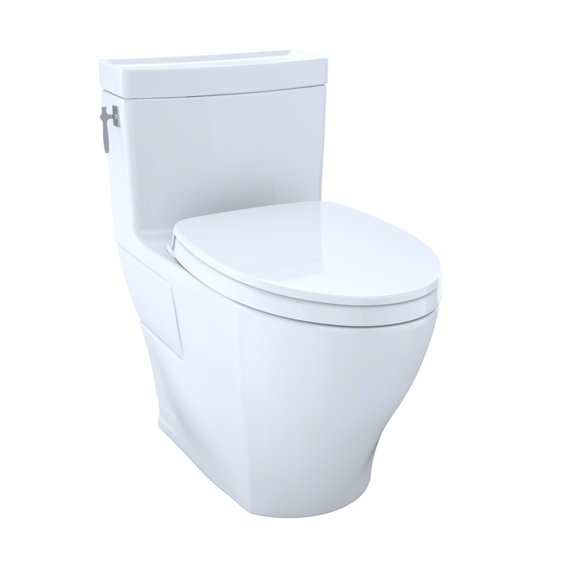TOTO MS626124CEFG#01 Aimes WASHLET+ One-Piece Elongated 1.28 GPF Universal Height Skirted Toilet with CEFIONTECT, Cotton White - view 4