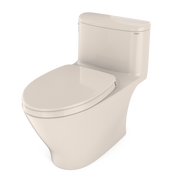 TOTO MS642124CEFG#12 Nexus One-Piece Elongated 1.28 GPF Universal Height Toilet with CEFIONTECT and SS124 SoftClose Seat, WASHLET+ Ready, Sedona Beige - view 8