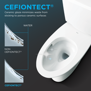 TOTO CWT449249CMFG#WH SP Wall-Hung Square-Shape Toilet and DuoFit In-Wall 1.28 and 0.9 GPF Dual-Flush Tank System with Copper Supply - view 6