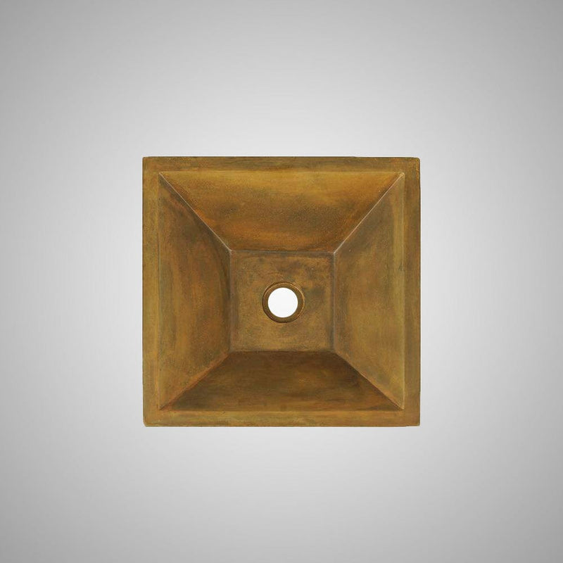 Uriah Square Cast Concrete Vessel Sink - Vintage Brown