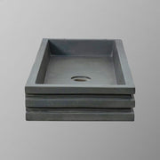 Urso Cast Concrete Rectangular Vessel Sink - Copper Green