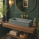 Urso Cast Concrete Rectangular Vessel Sink - Copper Green