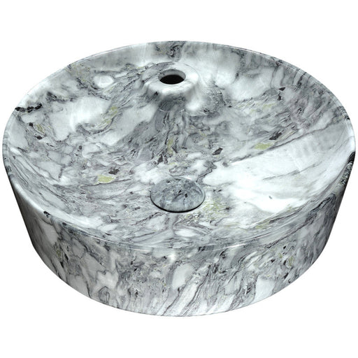 Anzzi LS-AZ233 Marbled Series Ceramic Vessel Sink in Marbled Snow Finish