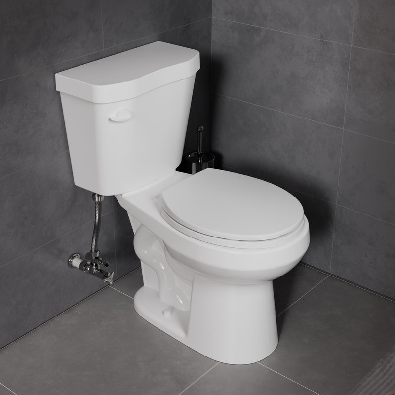 Anzzi Rev 12 in. Two-Piece 1.28 GPF Siphon Round Toilet with Soft Close Seat