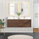 Vinnova 706660M-AD-BK Cristo 60M" Floating Double Bath Vanity in Aged Dark Brown Oak
