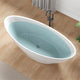 Anzzi Ala Series 74 in. x 34 in. Flat Bottom Solid Surface Freestanding Soaking Bathtub with Center Drain in Matte White