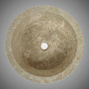 Vanester Marble Vessel Sink with Chiseled Exterior - Polished Cream Interior