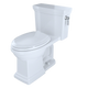 TOTO MS814224CEFRG#01 Promenade II One-Piece Elongated 1.28 GPF Universal Height Toilet with CEFIONTECT and Right-Hand Trip Lever, Cotton White