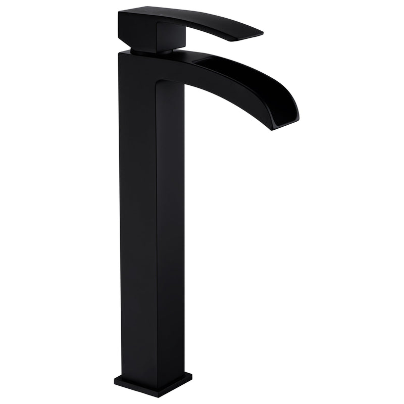 Anzzi L-AZ097MK Key Series 1-Handle Lever Mid-Arc Single Hole Brass Vessel Sink Faucet