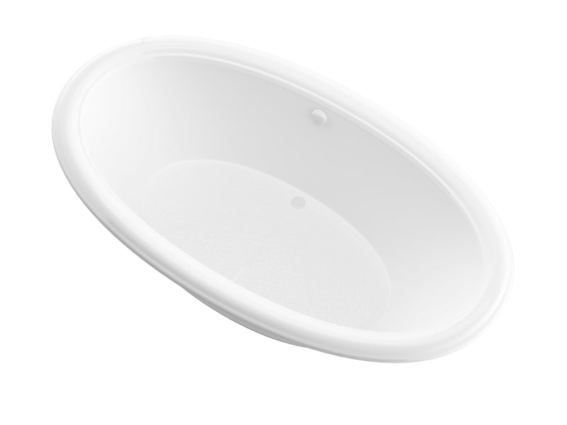 Atlantis Whirlpool 4478PC Petite 44 x 78 Oval Soaking Bathtub with Center Drain in White