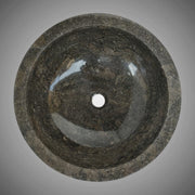 Vetsa Marble Vessel Sink with Hammered Exterior - Black