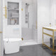 Anzzi Fellow Series 24 in. Frameless Hinged Shower Door in Brushed Gold, Clear