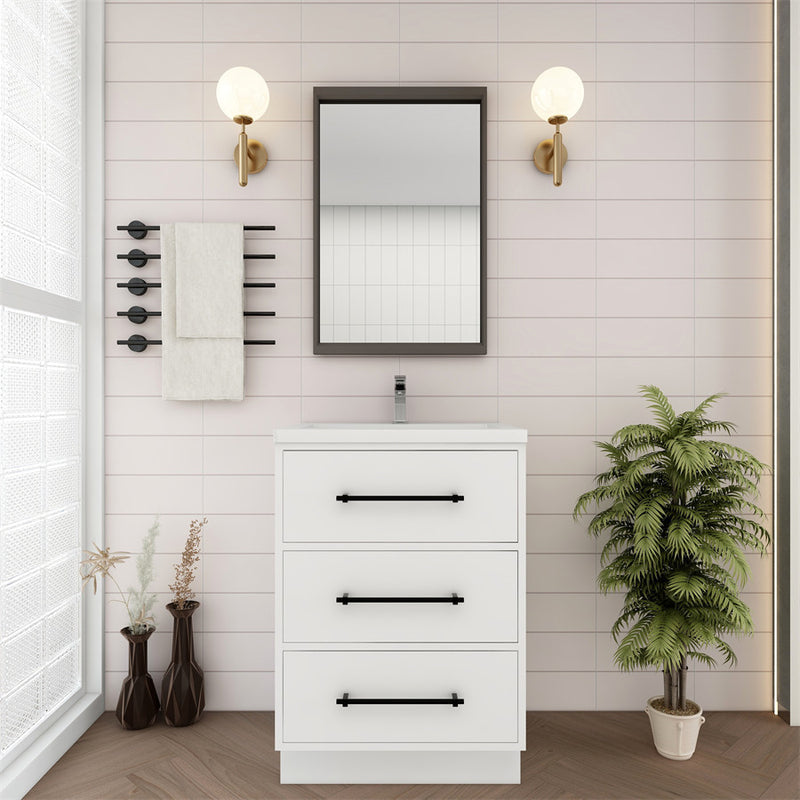 Moreno Bath VICTORIA-24FS Victoria 24" Freestanding Bathroom Vanity with Reinforced Acrylic Sink