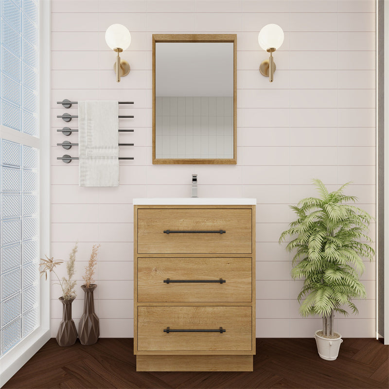 Moreno Bath VICTORIA-24FS Victoria 24" Freestanding Bathroom Vanity with Reinforced Acrylic Sink