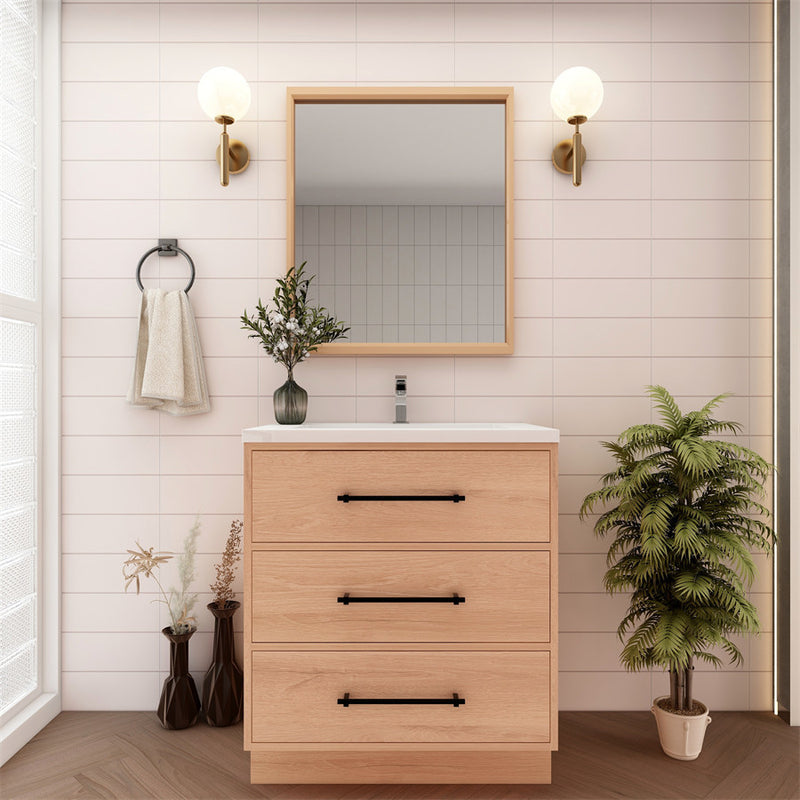 Moreno Bath VICTORIA-30FS Victoria 30" Freestanding Bathroom Vanity with Reinforced Acrylic Sink