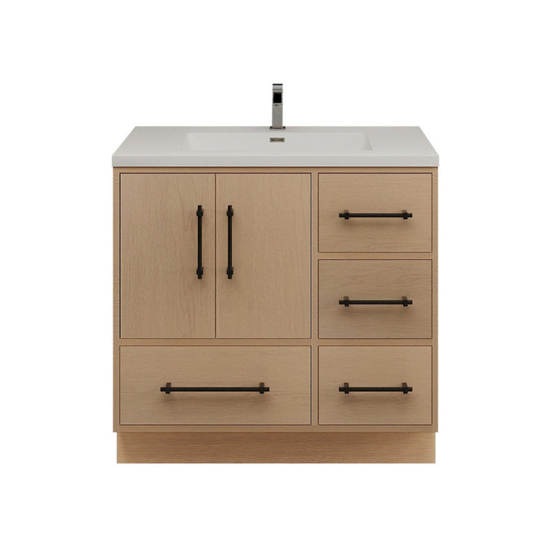 Moreno Bath VICTORIA-36RFS Victoria 36" Freestanding Bathroom Vanity Right Side Drawers with Reinforced Acrylic Sink