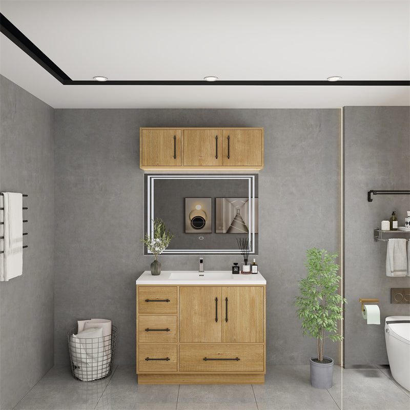 Moreno Bath VICTORIA-42LFS Victoria 42" Freestanding Bathroom Vanity Left Side Drawers with Reinforced Acrylic Sink