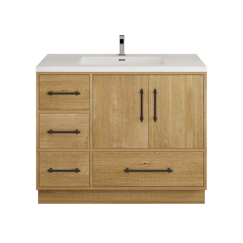 Moreno Bath VICTORIA-42LFS Victoria 42" Freestanding Bathroom Vanity Left Side Drawers with Reinforced Acrylic Sink