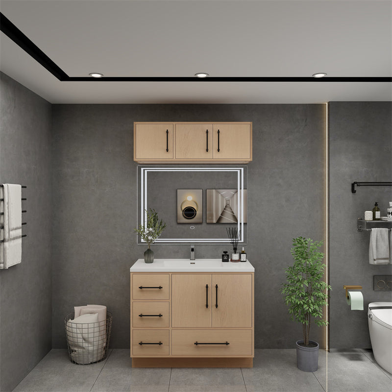 Moreno Bath VICTORIA-42LFS Victoria 42" Freestanding Bathroom Vanity Left Side Drawers with Reinforced Acrylic Sink