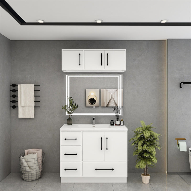 Moreno Bath VICTORIA-42LFS Victoria 42" Freestanding Bathroom Vanity Left Side Drawers with Reinforced Acrylic Sink