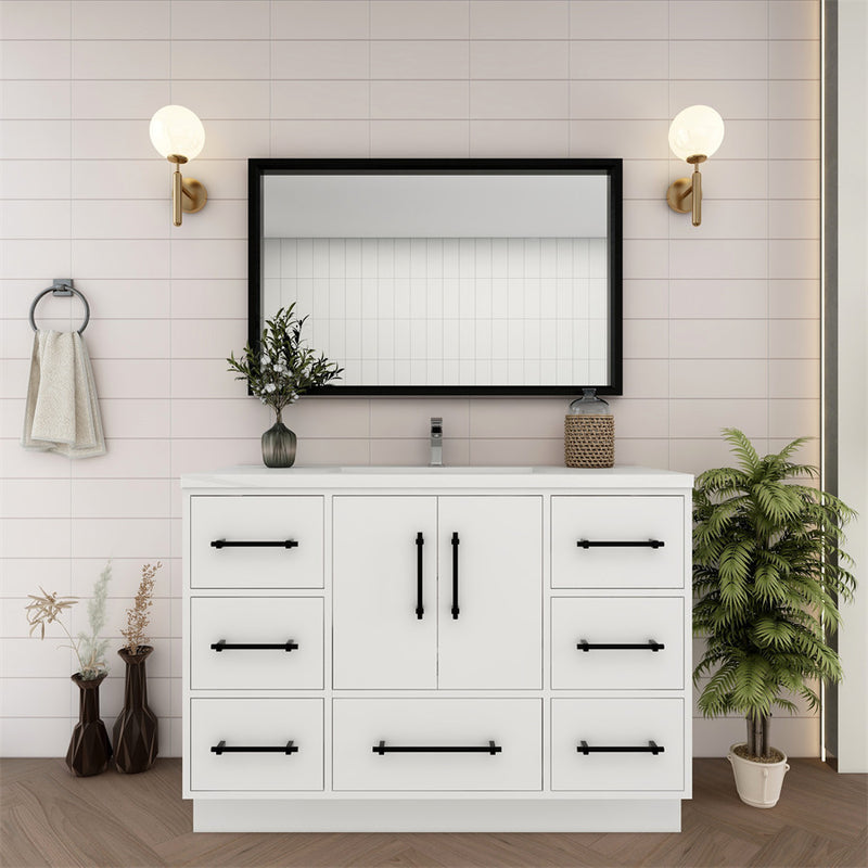 Moreno Bath VICTORIA-48FS Victoria 48" Freestanding Bathroom Vanity with Reinforced Acrylic Sink
