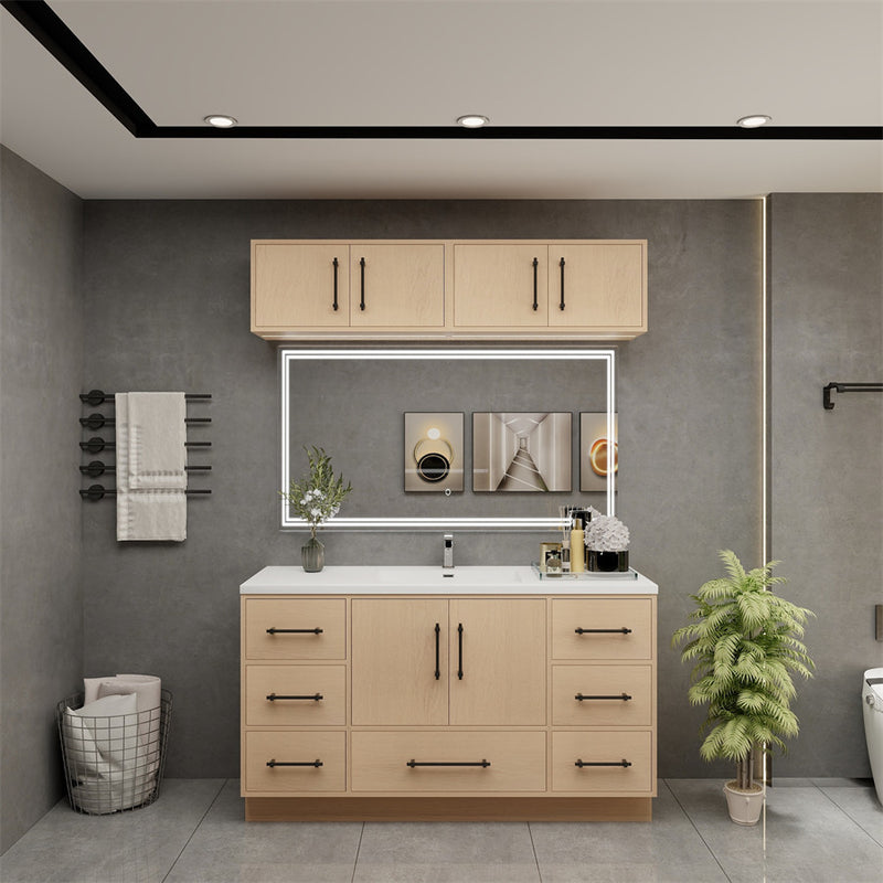 Moreno Bath VICTORIA-60SFS Victoria 60" Freestanding Bathroom Vanity with Reinforced Acrylic Single Sink