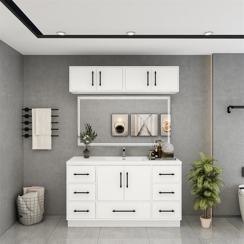 Moreno Bath VICTORIA-60SFS Victoria 60" Freestanding Bathroom Vanity with Reinforced Acrylic Single Sink