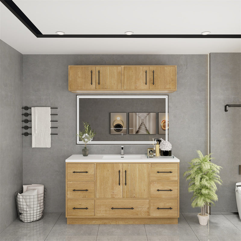 Moreno Bath VICTORIA-60SFS Victoria 60" Freestanding Bathroom Vanity with Reinforced Acrylic Single Sink