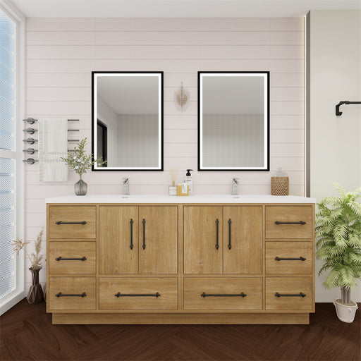 Moreno Bath VICTORIA-72DFS Victoria 72" Freestanding Bathroom Vanity with Reinforced Acrylic Double Sink - view 2