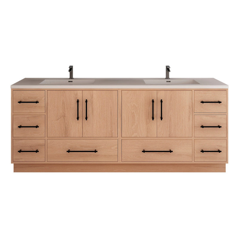 Moreno Bath VICTORIA-72DFS Victoria 72" Freestanding Bathroom Vanity with Reinforced Acrylic Double Sink