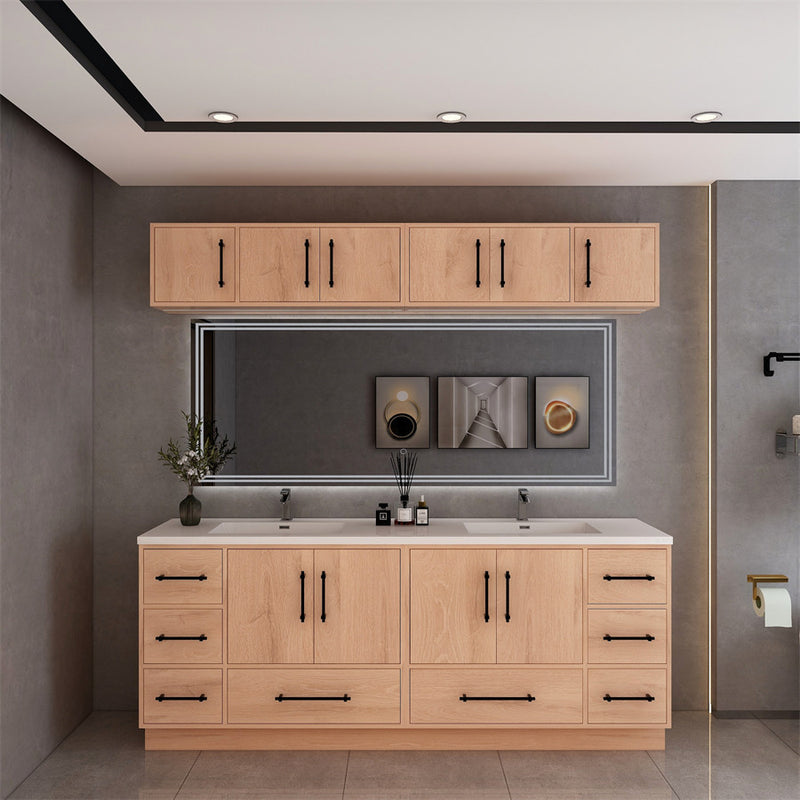Moreno Bath VICTORIA-84DFS Victoria 84" Freestanding Bathroom Vanity with Reinforced Acrylic Double Sink